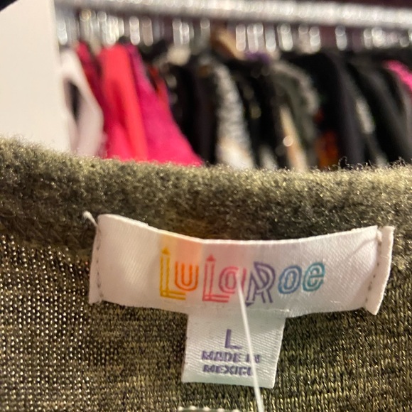 LuLaRoe Green Duster Cardigan With Pockets EUC Large - Picture 5 of 8